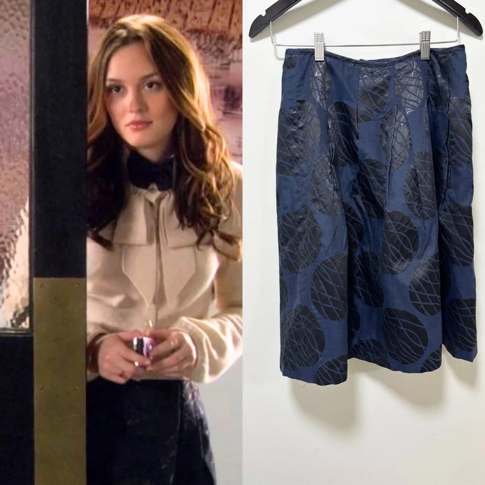ASO Blair Waldorf in Gossip Girl Vince Blue Skirt Size 8